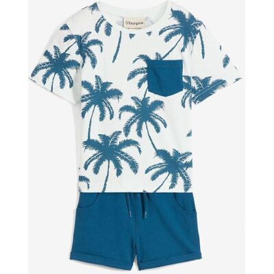 bonprix T-Shirt und kurze Hose (2-tlg.Set) aus reiner Baumwollegrün 104Knaben bonprix T-Shirt und kurze Hose (2-tlg.Set) aus reiner Baumwollegrün 104Knaben