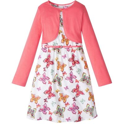 bonprix Kleid + Gürtel + Bolero (3-tlg. Set)weiß 146Mädchen bonprix Kleid + Gürtel + Bolero (3-tlg. Set)weiß 146Mädchen