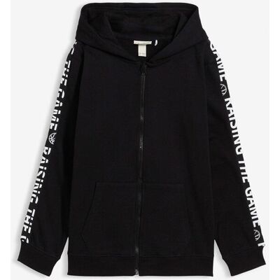 bonprix Kapuzen-Sweatjacke aus Bio-Baumwolleschwarz 128Knaben bonprix Kapuzen-Sweatjacke aus Bio-Baumwolleschwarz 128Knaben