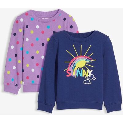 bonprix Sweatshirt aus reiner Bio-Baumwolle (2er Pack)blau 92Mädchen bonprix Sweatshirt aus reiner Bio-Baumwolle (2er Pack)blau 92Mädchen
