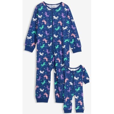 bonprix Schlafoverall aus reiner Bio-Baumwolle mit Puppenoverall (2-tlg. Set)blau 140Mädchen bonprix Schlafoverall aus reiner Bio-Baumwolle mit Puppenoverall (2-tlg. Set)blau 140Mädchen