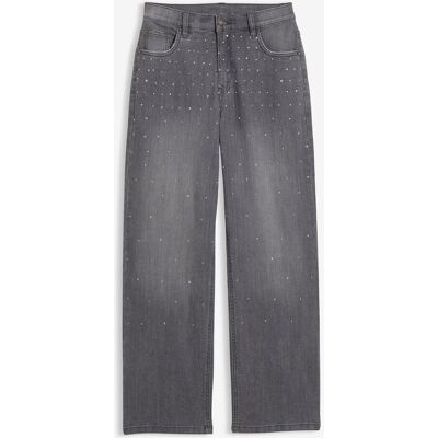 bonprix Wide-Leg-Jeans mit Strasssteinen Mid Waistgrau 170Mädchen bonprix Wide-Leg-Jeans mit Strasssteinen Mid Waistgrau 170Mädchen