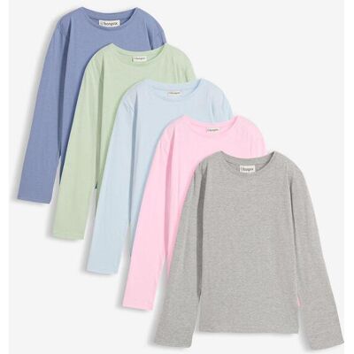 bonprix Langarmshirt aus reiner Bio-Baumwolle (5er Pack)grün 140Mädchen bonprix Langarmshirt aus reiner Bio-Baumwolle (5er Pack)grün 140Mädchen
