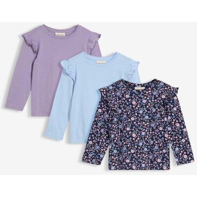 bonprix Langarmshirt aus reiner Bio-Baumwolle (3er Pack)blau 104Mädchen bonprix Langarmshirt aus reiner Bio-Baumwolle (3er Pack)blau 104Mädchen