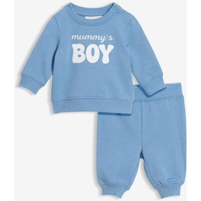 bonprix Set aus Sweatshirt und Hose aus reiner Bio-Baumwolle (2-tlg.Set)blau 56Knaben bonprix Set aus Sweatshirt und Hose aus reiner Bio-Baumwolle (2-tlg.Set)blau 56Knaben
