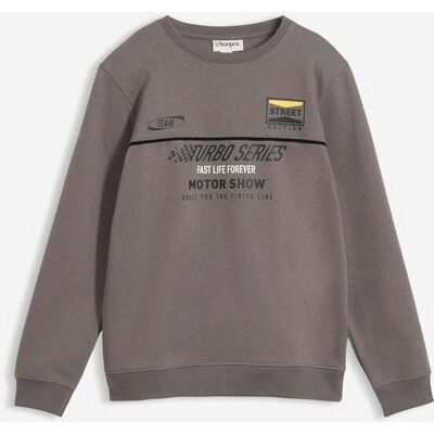 bonprix Sweatshirt aus weichem Baumwoll-Mixgrau 158Knaben bonprix Sweatshirt aus weichem Baumwoll-Mixgrau 158Knaben