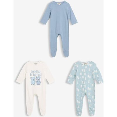 bonprix Strampler mit Füßen aus reiner Bio-Baumwolle (3er Pack)blau 80Kinder bonprix Strampler mit Füßen aus reiner Bio-Baumwolle (3er Pack)blau 80Kinder