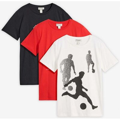 bonprix T-Shirt aus reiner Bio-Baumwolle (3er Pack)rot 140Knaben bonprix T-Shirt aus reiner Bio-Baumwolle (3er Pack)rot 140Knaben