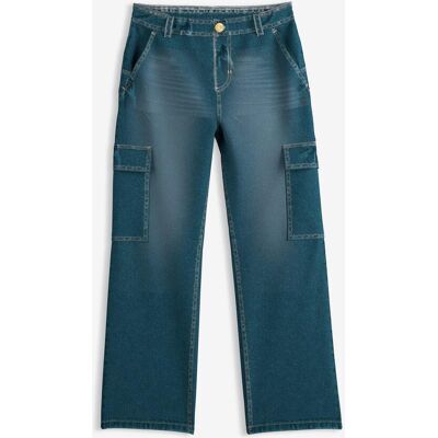 bonprix Weite Cargo-Jeans Mid Waistblau 158Mädchen bonprix Weite Cargo-Jeans Mid Waistblau 158Mädchen