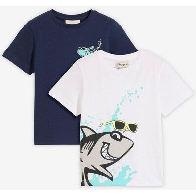 bonprix T-Shirt (2er Pack) aus reiner Bio-Baumwolleblau 104Knaben bonprix T-Shirt (2er Pack) aus reiner Bio-Baumwolleblau 104Knaben
