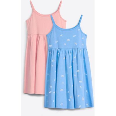 bonprix Jerseykleid aus reiner Bio-Baumwolle (2er Pack)blau 104Mädchen bonprix Jerseykleid aus reiner Bio-Baumwolle (2er Pack)blau 104Mädchen