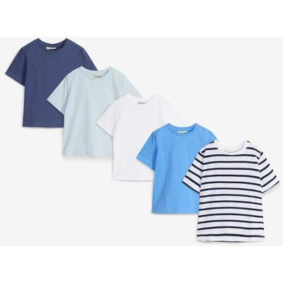 bonprix T-Shirt aus reiner Bio Baumwolle (5er Pack)blau 122Knaben bonprix T-Shirt aus reiner Bio Baumwolle (5er Pack)blau 122Knaben