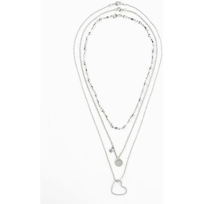 bonprix Kettenset mit unterschiedlichen Anhängern (3-tlg. Set)silber 0Damen bonprix Kettenset mit unterschiedlichen Anhängern (3-tlg. Set)silber 0Damen