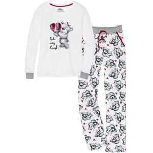 bonprix Pyjama mit Flanellapplikationweiß 40Damen bonprix Pyjama mit Flanellapplikationweiß 40Damen