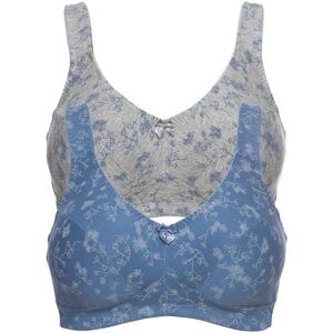 bonprix BH ohne Bügel mit weicher Bio-Baumwolle (2er Pack)blau 105Damen bonprix BH ohne Bügel mit weicher Bio-Baumwolle (2er Pack)blau 105Damen