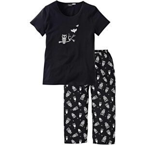 bonprix Capri Pyjama mit kurzen Ärmelnschwarz 40Damen bonprix Capri Pyjama mit kurzen Ärmelnschwarz 40Damen