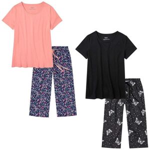 bonprix Capri Pyjama aus reiner Baumwolle (2er-Pack)schwarz 44Damen bonprix Capri Pyjama aus reiner Baumwolle (2er-Pack)schwarz 44Damen