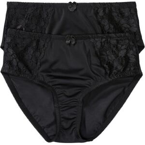 bonprix Maxislip mit zarter Spitze (2er Pack)schwarz 52Damen bonprix Maxislip mit zarter Spitze (2er Pack)schwarz 52Damen
