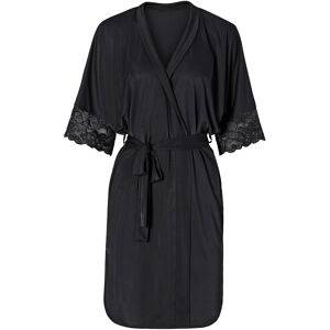 bonprix Satin Kimono mit Spitzeschwarz 32Damen bonprix Satin Kimono mit Spitzeschwarz 32Damen