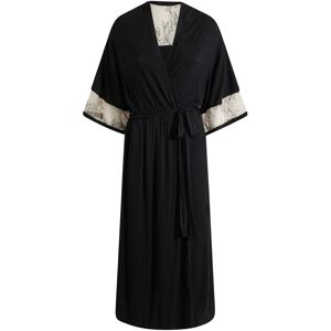 bonprix Langer Viskose Kimono mit Stickereischwarz 52Damen bonprix Langer Viskose Kimono mit Stickereischwarz 52Damen