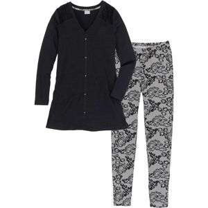 bonprix Pyjama mit Bio-Baumwolleschwarz 40Damen bonprix Pyjama mit Bio-Baumwolleschwarz 40Damen
