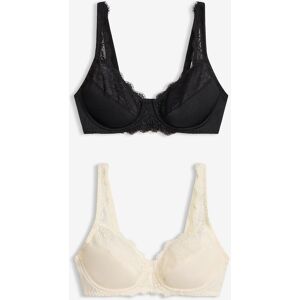 bonprix Bügel-BH mit zarter Spitze (2er Pack)weiß 95Damen bonprix Bügel-BH mit zarter Spitze (2er Pack)weiß 95Damen