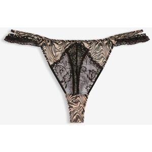 bonprix Tanga String mit bedrucktem Meshschwarz 40Damen bonprix Tanga String mit bedrucktem Meshschwarz 40Damen