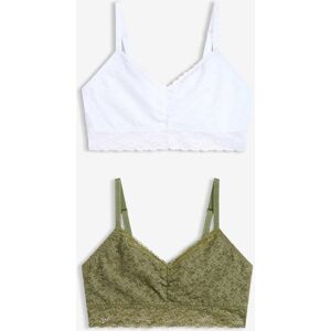 bonprix (2er Pack) Bustier mit weicher Spitzegrün 36Damen bonprix (2er Pack) Bustier mit weicher Spitzegrün 36Damen