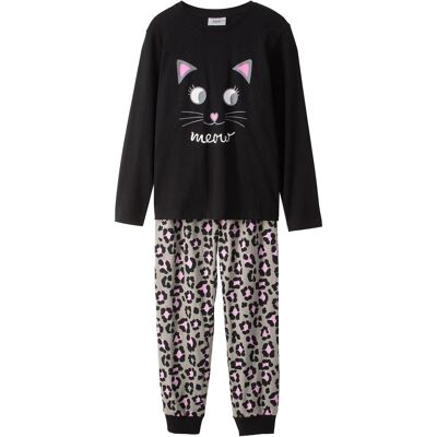 bonprix Pyjama aus reiner Baumwolle (2-tlg. Set)grau 128Mädchen bonprix Pyjama aus reiner Baumwolle (2-tlg. Set)grau 128Mädchen