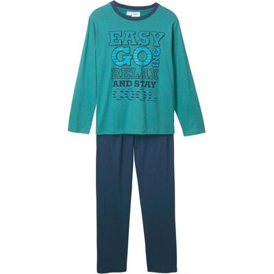 bonprix Pyjama aus reiner Baumwollepetrol 176Knaben bonprix Pyjama aus reiner Baumwollepetrol 176Knaben