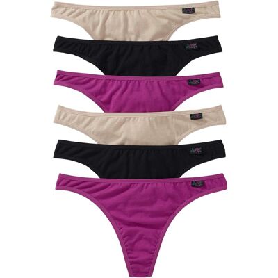 bonprix String mit Bio-Baumwolle (6er Pack)lila 44Damen bonprix String mit Bio-Baumwolle (6er Pack)lila 44Damen