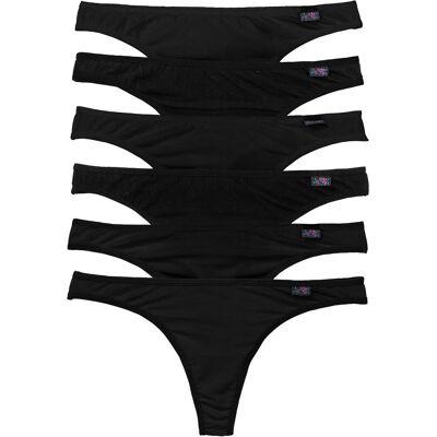 bonprix String mit Bio-Baumwolle (6er Pack)schwarz 44Damen bonprix String mit Bio-Baumwolle (6er Pack)schwarz 44Damen