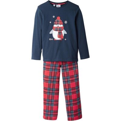 bonprix Kinder Pyjama aus reiner Bio-Baumwolle (2-tlg. Set)blau 128Kinder bonprix Kinder Pyjama aus reiner Bio-Baumwolle (2-tlg. Set)blau 128Kinder