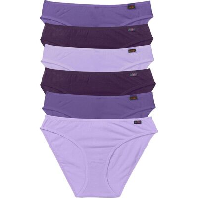 bonprix Slip mit weicher Baumwolle (6er Pack)lila 36Damen bonprix Slip mit weicher Baumwolle (6er Pack)lila 36Damen
