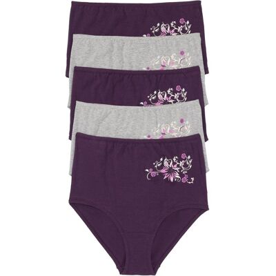 bonprix Highwaist Slip mit weicher Baumwolle (5er Pack)lila 40Damen bonprix Highwaist Slip mit weicher Baumwolle (5er Pack)lila 40Damen