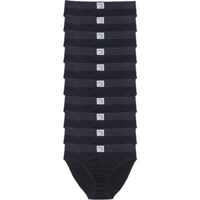 bonprix Slip mit weicher Baumwolle (10er Pack)schwarz 52Damen bonprix Slip mit weicher Baumwolle (10er Pack)schwarz 52Damen