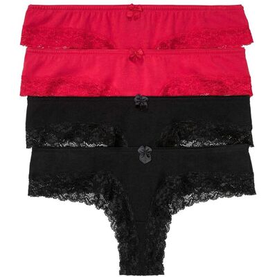 bonprix Brazilslip mit weicher Baumwolle (4er Pack)schwarz 44Damen bonprix Brazilslip mit weicher Baumwolle (4er Pack)schwarz 44Damen