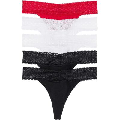 bonprix String mit Spitze (5er Pack)schwarz 48Damen bonprix String mit Spitze (5er Pack)schwarz 48Damen