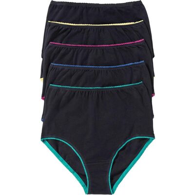 bonprix Highwaist Slip mit weicher Baumwolle (5er Pack)schwarz 40Damen bonprix Highwaist Slip mit weicher Baumwolle (5er Pack)schwarz 40Damen