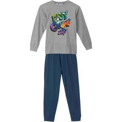 bonprix Pyjama mit weicher Bio-Baumwolle (2-tlg. Set)grau 176Knaben bonprix Pyjama mit weicher Bio-Baumwolle (2-tlg. Set)grau 176Knaben