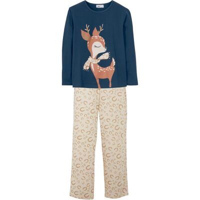 bonprix Pyjama aus reiner Bio-Baumwolle (2-tlg. Set)blau 92Mädchen bonprix Pyjama aus reiner Bio-Baumwolle (2-tlg. Set)blau 92Mädchen