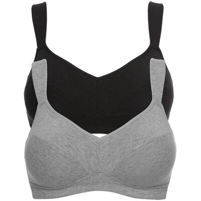 bonprix BH ohne Bügel mit Bio-Baumwolle (2er Pack)schwarz 80Damen bonprix BH ohne Bügel mit Bio-Baumwolle (2er Pack)schwarz 80Damen