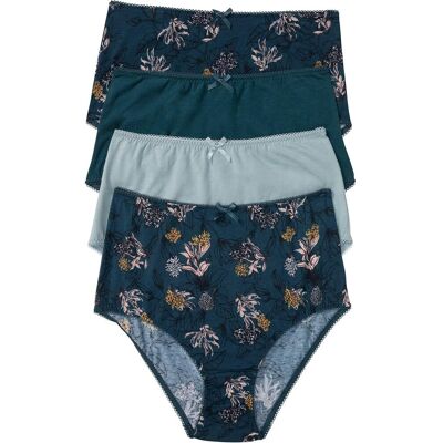 bonprix Highwaist Slip mit Bio-Baumwolle (4er Pack)petrol 56Damen bonprix Highwaist Slip mit Bio-Baumwolle (4er Pack)petrol 56Damen