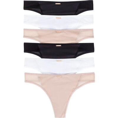 bonprix Feel Comfort String Mikrofaser (6er Pack)weiß 32Damen bonprix Feel Comfort String Mikrofaser (6er Pack)weiß 32Damen