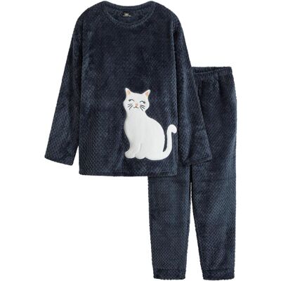 bonprix Fleece Loungewear Hausanzug mit Strukturmuster und Applikationblau 48Damen bonprix Fleece Loungewear Hausanzug mit Strukturmuster und Applikationblau 48Damen
