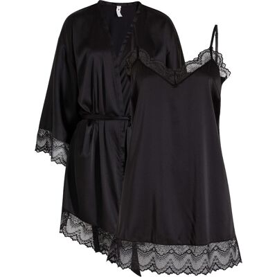bonprix Morgenmantel-Set: Kimono + Negligé (2-tlg. Set)schwarz 36Damen bonprix Morgenmantel-Set: Kimono + Negligé (2-tlg. Set)schwarz 36Damen