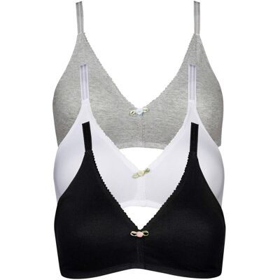 bonprix BH ohne Bügel mit Bio-Baumwolle (3er Pack)schwarz 85Damen bonprix BH ohne Bügel mit Bio-Baumwolle (3er Pack)schwarz 85Damen