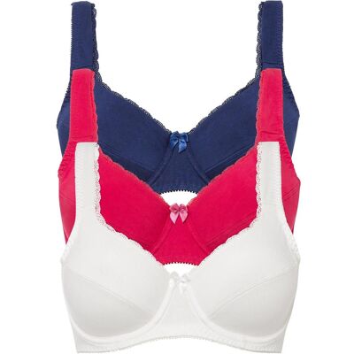 bonprix BH mit Bügel mit weicher Bio-Baumwolle (3er Pack)lila 95Damen bonprix BH mit Bügel mit weicher Bio-Baumwolle (3er Pack)lila 95Damen