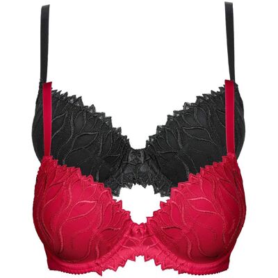 bonprix Schalen-BH mit zarter Stickerei (2er Pack)rot 90Damen bonprix Schalen-BH mit zarter Stickerei (2er Pack)rot 90Damen
