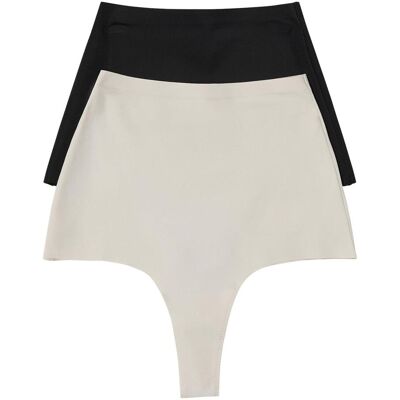 bonprix Nahtloser Medium Shape String (2er Pack)schwarz 42Damen bonprix Nahtloser Medium Shape String (2er Pack)schwarz 42Damen